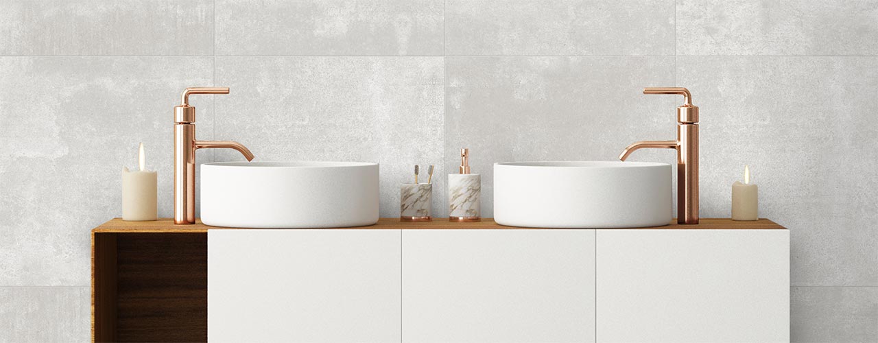 Concrete Look Bathroom Splashback