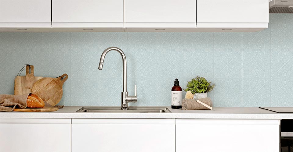 aqua kitchen tiles