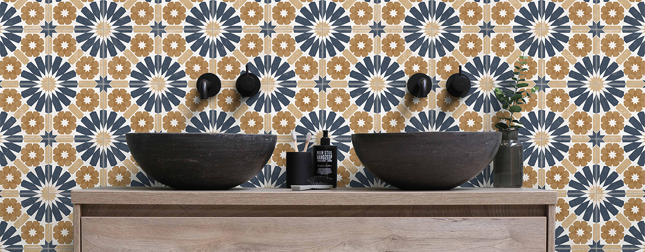 Encaustic Look bathroom tiles