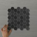 Picture of Marmo Hexagon (55x50) Nero (Honed) 300x300 Sheet (Rectified)